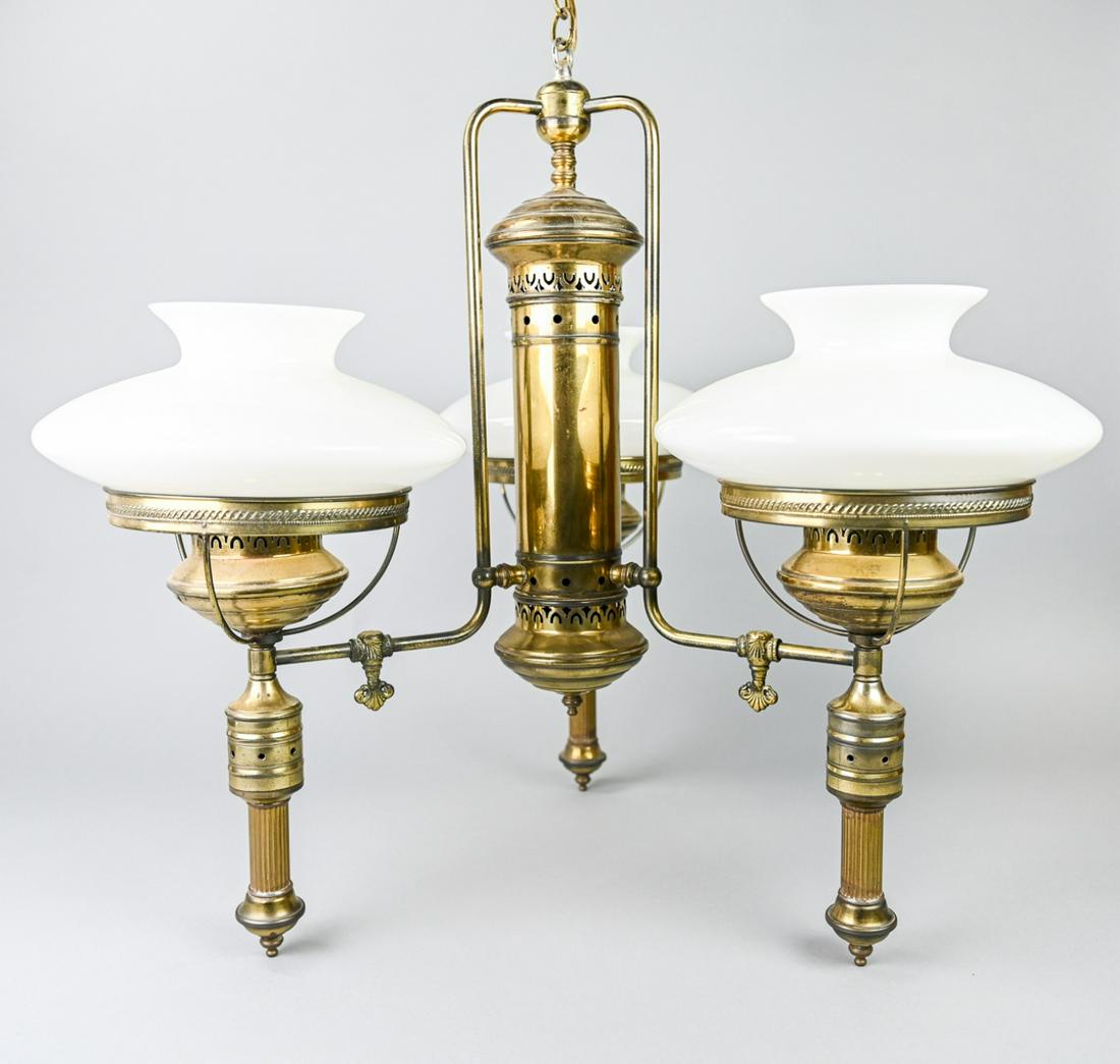 Antique Federal Student Lamp Form 3 Arm Chandelier (1 of 5)