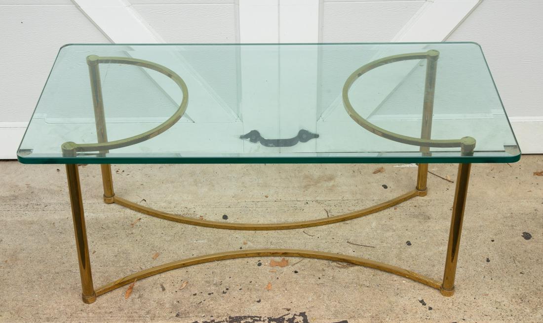 Regency Style Brass and Glass Top Coffee Table (1 of 6)