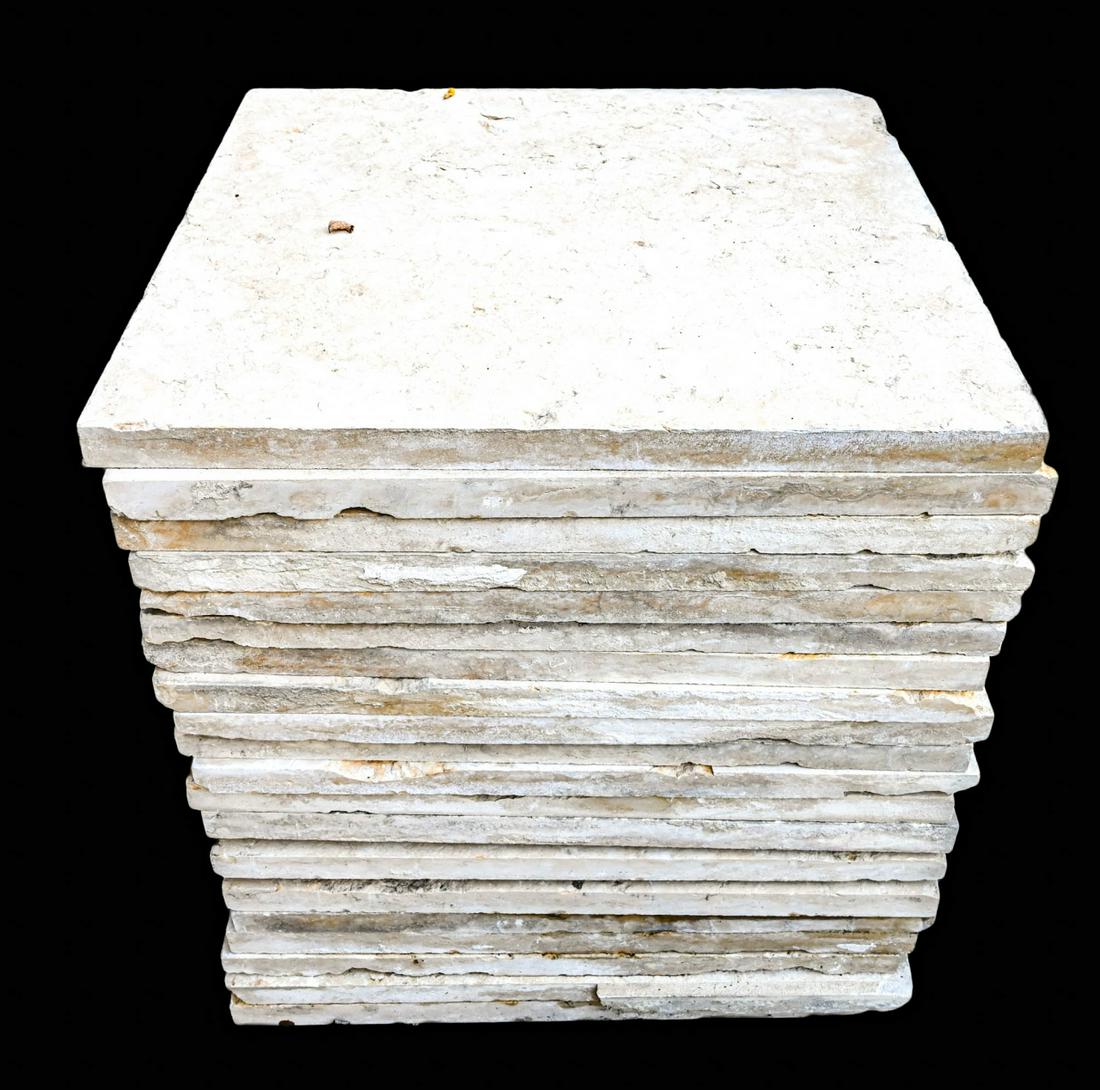 20 Salvage Travertine Tiles 24 x 24: 20 Salvage Travertine Tiles 24 x 24. Some tiles have condition issues.Each measures 24 inches x 27 inches x approximately 1 inch thick. You may view them at our Greenwich Connecticut location.