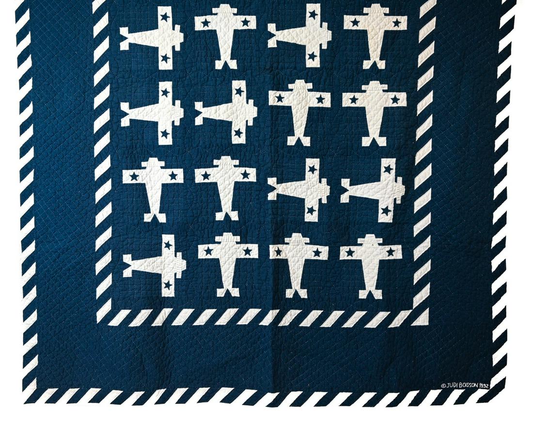 Hand Made Judi Boisson Aviation Motif Quilt (1 of 9)