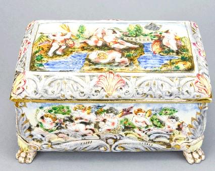 Capodimonte Porcelain Table Box with Putti (1 of 8)