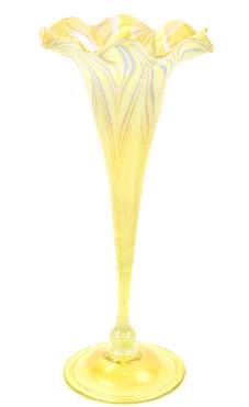 Tiffany Pulled Feather Favrile Trumpet Vase (1 of 6)