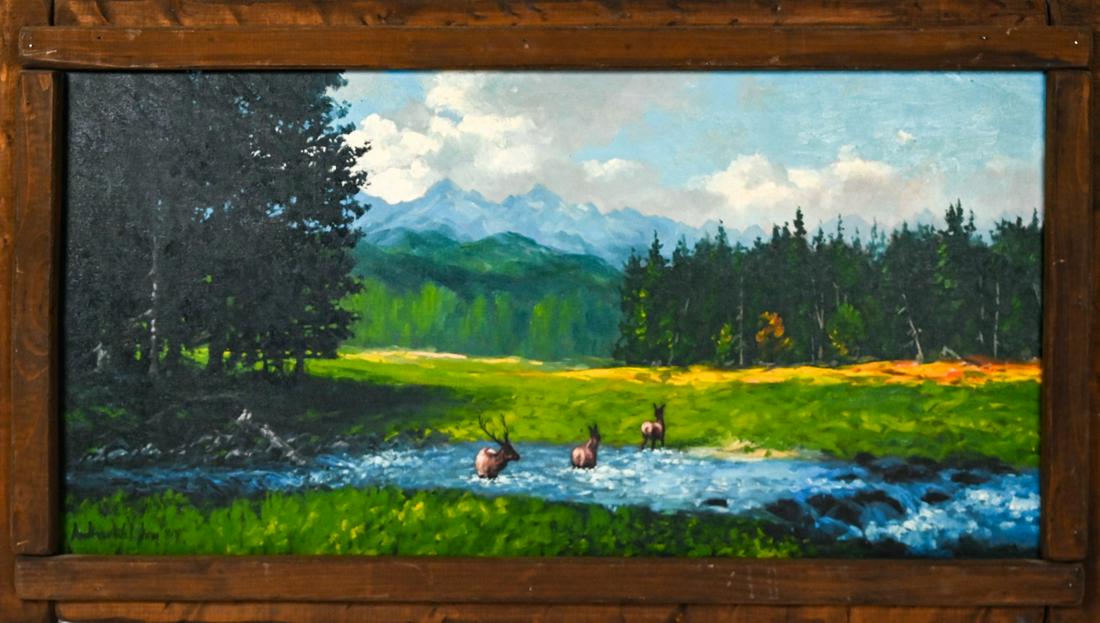 Andrew Walden Oil of  American Western Landscape (1 of 8)