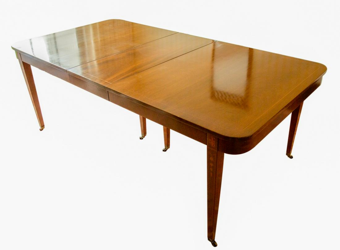 Hepplewhite Style Mahogany Inlaid Dining Table (1 of 11)