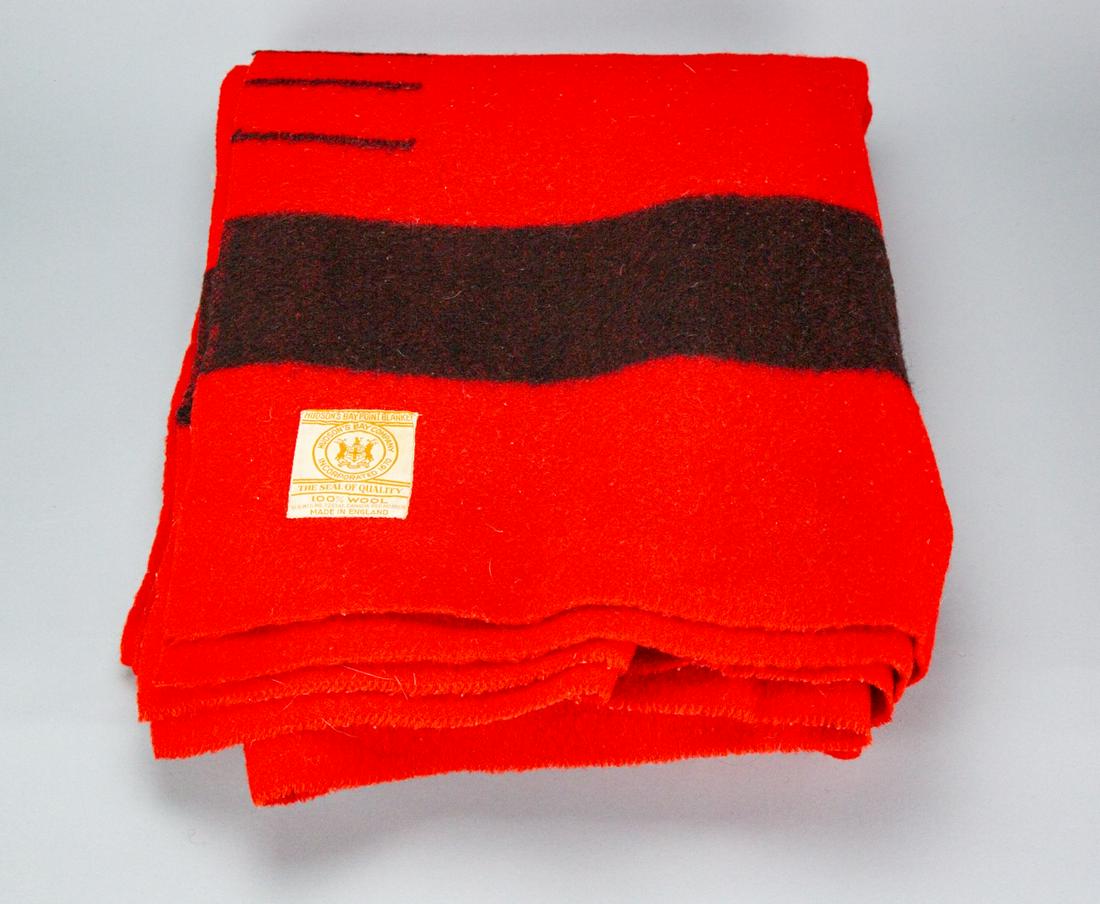 Vintage Red Wool Hudson's Bay Point Blanket (1 of 5)