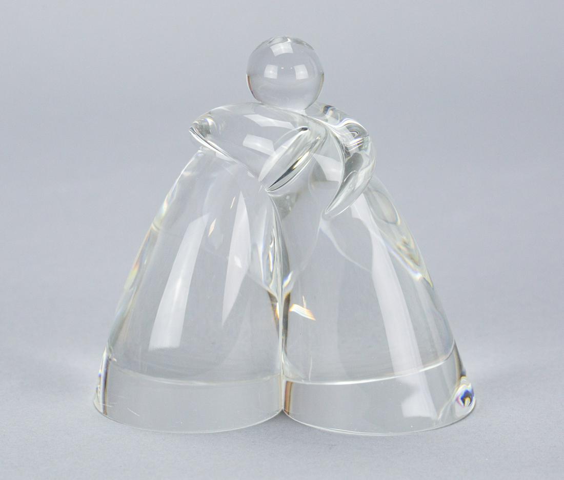 Steuben Art Glass Hand Blown Hugging Couple (1 of 7)