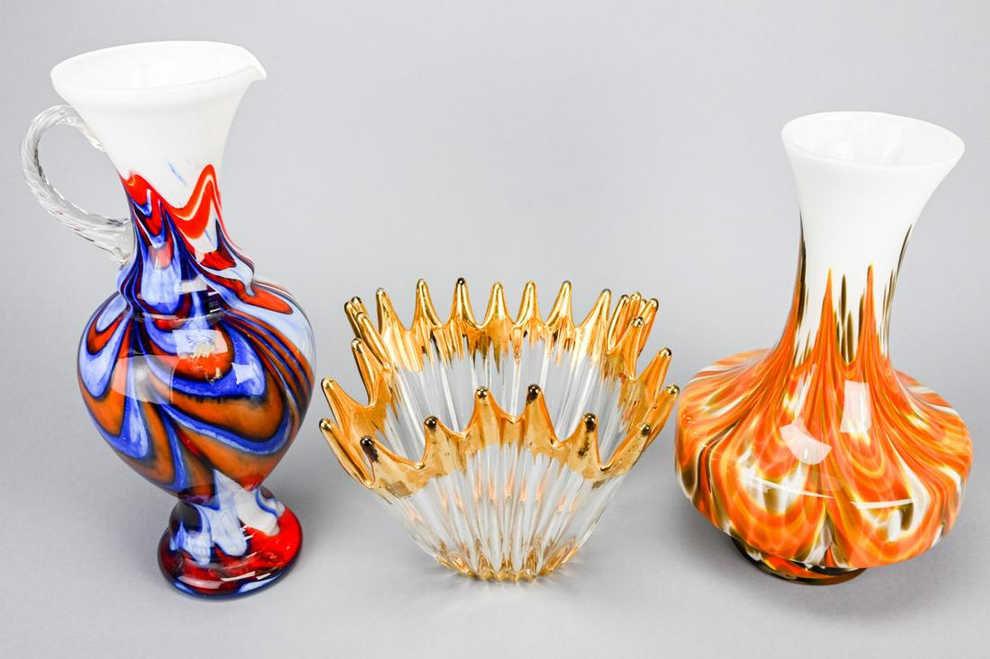 3 Art Murano Glass Vases (1 of 9)