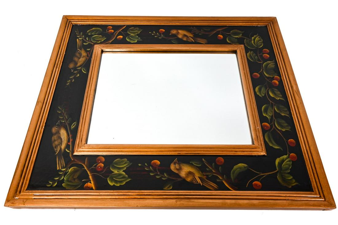 Hand Painted French Country Style Mirror w Birds (1 of 8)