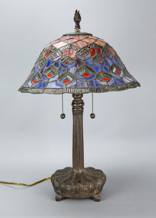 Art Nouveau Style Stained Glass Table Lamp (1 of 6)