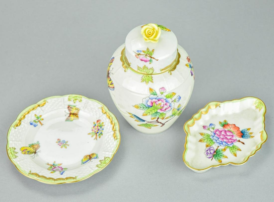 Herend Hungary Queen Victoria Jar & Trinket Dish (1 of 10)