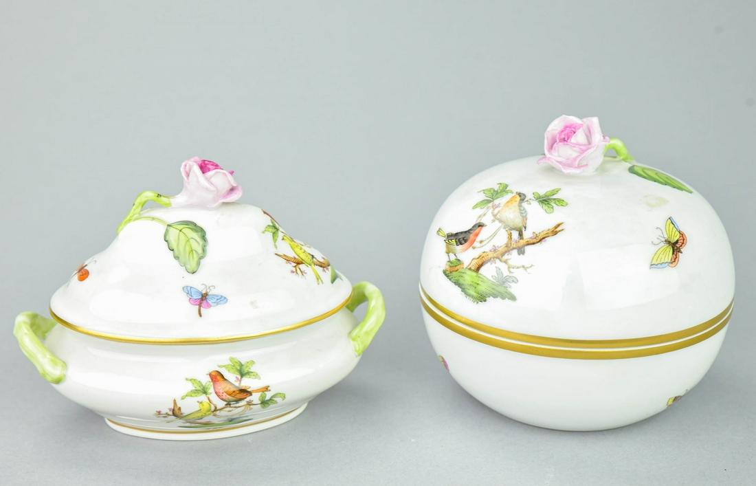 2 Herend Hungary Rothschild Vanity Boxes w Cover (1 of 5)