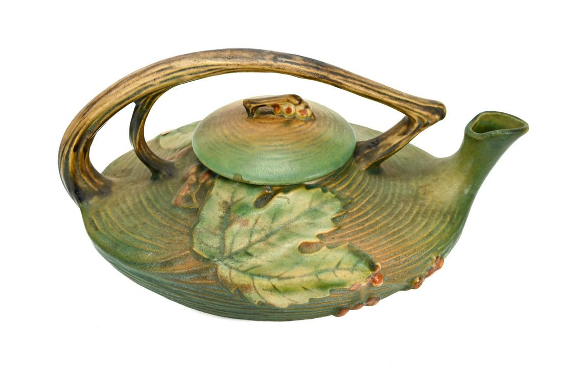 Antique Roseville Holly Berry Pottery Tea Pot: Antique Roseville Holly Berry Pottery Tea Pot. Measures 7 inches x 11 inches