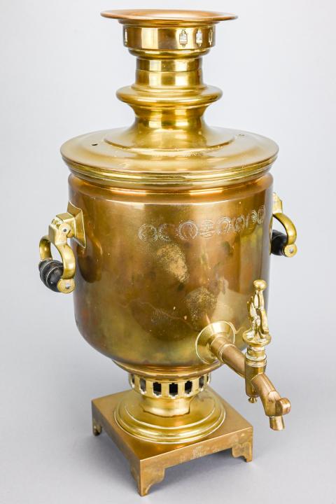Antique Brass Russian Samovar w Hallmarks (1 of 8)