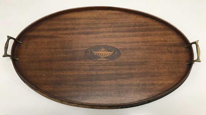 Antique 19th C English Georgian Style Oval Tray (1 of 2)