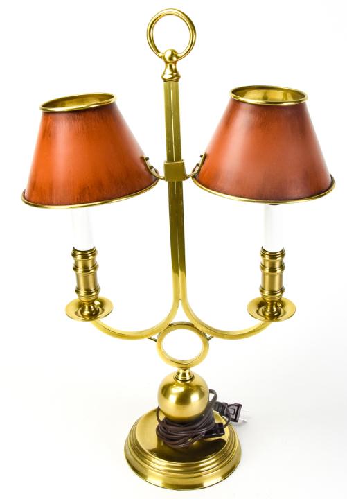 Brass Double Arm Candlestick Table Lamp (1 of 7)