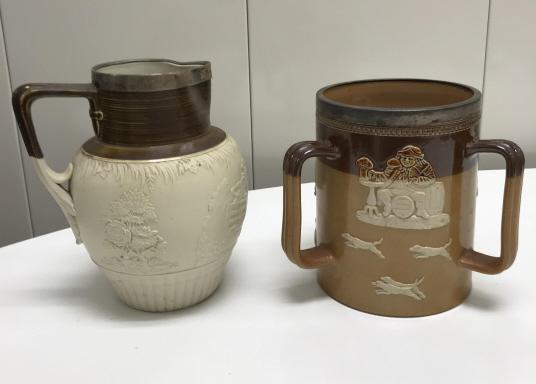 Two Antique English Royal Doulton Pottery Pieces (1 of 5)