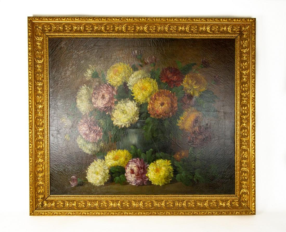Henry L. Sanger Oil on Canvas Floral Still Life (1 of 8)