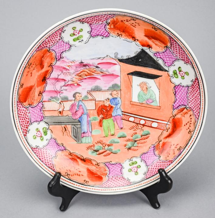 Antique Chinese Export Porcelain Polychrome Plate (1 of 8)
