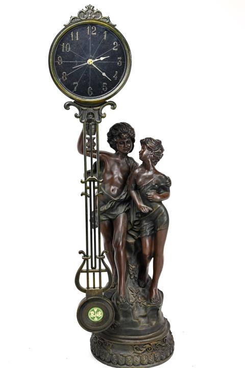 Art Nouveau Style Figural Mounted Clock: Art Nouveau Style Figural Mounted Clock.Measures 28 inches x 8 inches.