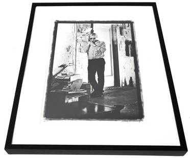 William John Kennedy Photo Warhol Factory #1/4: William John Kennedy American 1930-2021 Black and White Photograph 1964 Warhol Factory Telephone Suite New York City #1 of 4 in Series. Printed in 2010 and numbered 16/60. Signed by the artist in