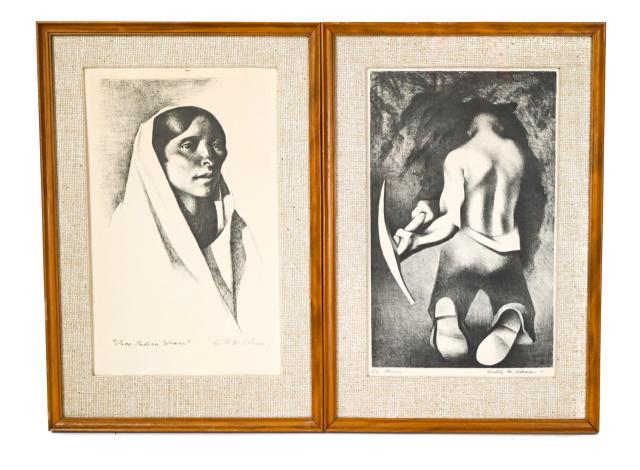 Pair Kenneth M. Adams Pencil Signed Prints (1 of 10)