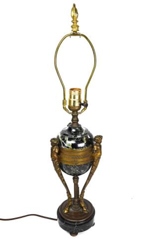 French Neoclassical Bronze & Marble Urn Form Lamp (1 of 9)