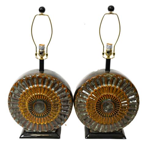 Pair Contemporary Ceramic Abstract Table Lamps (1 of 7)