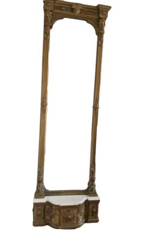 Empire Style Pier Hand Carved Mirror w Shelf (1 of 3)