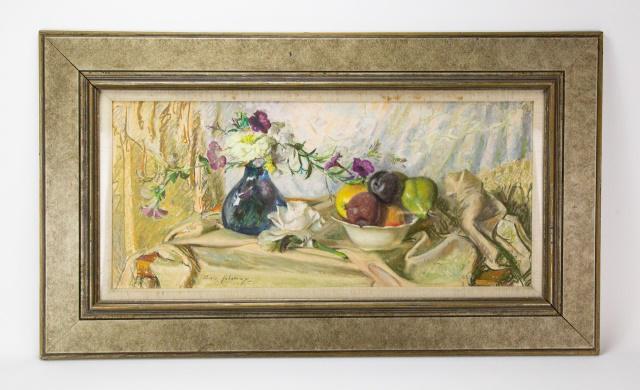 Ben Solowey Framed Pastel of Fruit and Flowers (1 of 7)