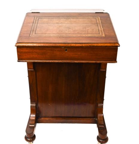 Antique 19th C Davenport Carved Slant Top Desk (1 of 10)