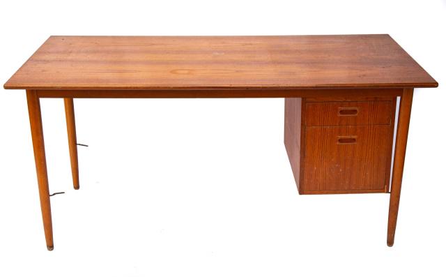 Teak Writing Desk Desk: Teak Writing Desk DeskMeasures 30 inches x 59 inches x 28 inches.