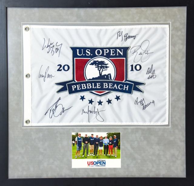 2010 U.S. Open Pebble Beach Framed Signed Flag (1 of 8)