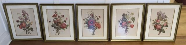 5 Framed Botanical Lithographs Jean Louis Prévost (1 of 5)