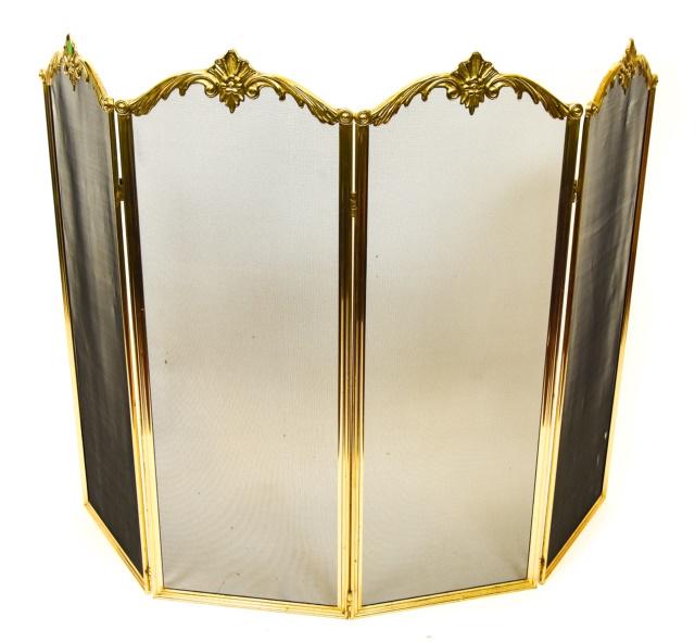 Four Panel Brass Fireplace Screen (1 of 7)