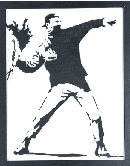 Banksy Dismaland Souvenir Framed and Signed "Flower Thrower" (1 of 8)