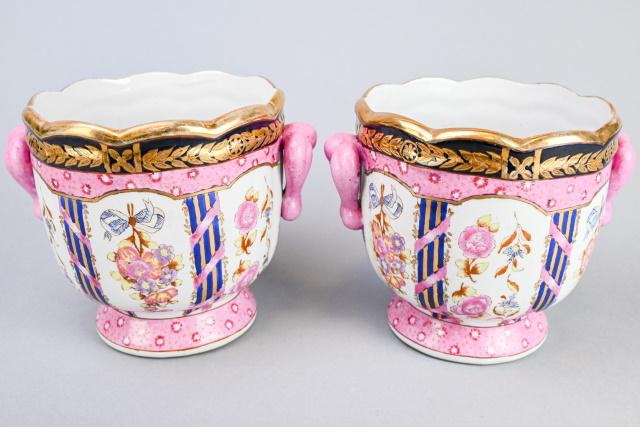 Vintage Chinese French Style Porcelain Cache Pots (1 of 8)
