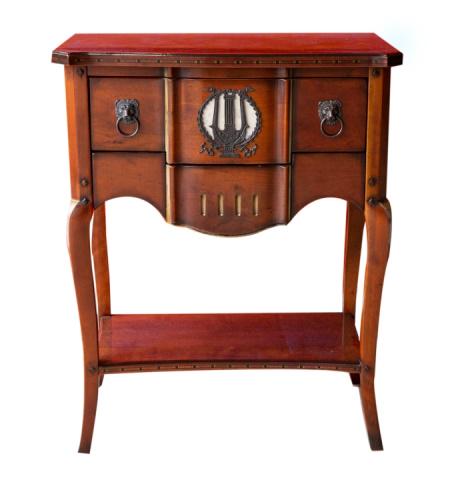 Antique Italian Crotch Mahogany Humidor Side Table (1 of 7)