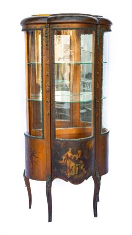 Antique French Louis XV Style Glass Painted Curio (1 of 6)