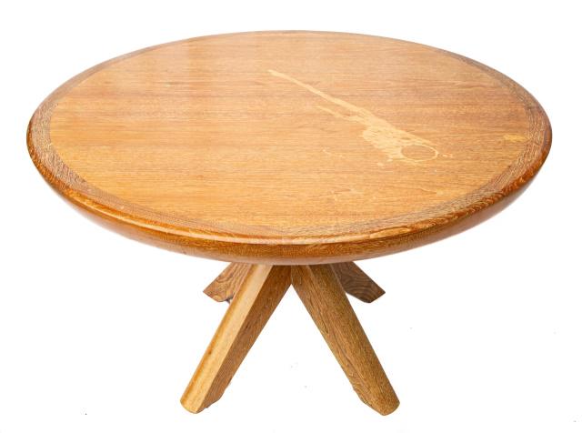 Mid Century Cross Round Oak Coffee Table (1 of 6)