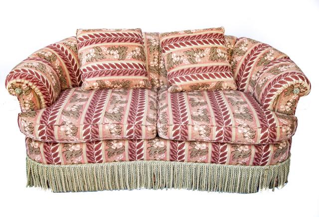 Vintage Custom Upholstered Fringe Love Seat (1 of 6)