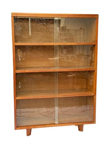 Mid Century Vintage Bookcase w Sliding Glass Door (1 of 6)