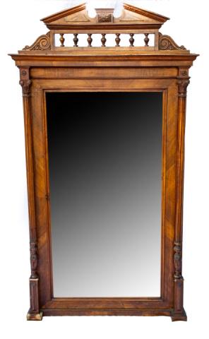 Antique Federal Style Hand Carved Floor Mirror: Antique Federal Style Hand Carved Floor Mirror.Measures 77 inches x 43 inches x 6 inches.