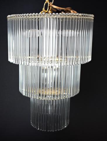 Mid C Modern Crystal 3 Tiered Icicle Chandelier (1 of 7)