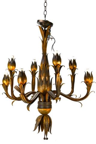 Tom Greene Mid C Modern Painted Tole Chandelier (1 of 7)