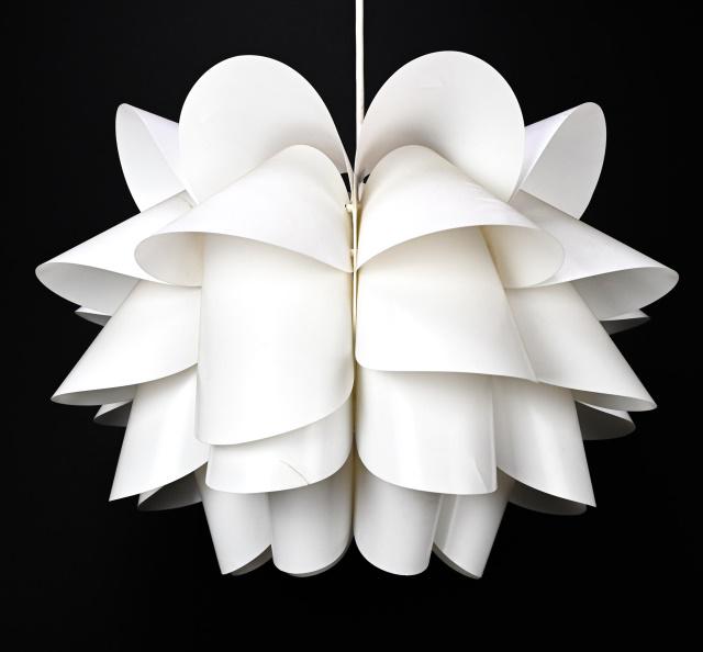Retro Geometric White Sheeting Pendant Light (1 of 8)