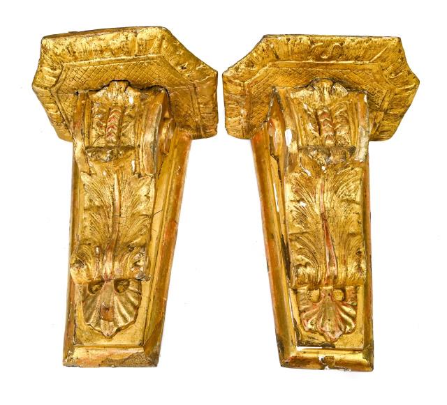 Pair Antique Neo Classical Hand Carved Wall Sconce (1 of 7)