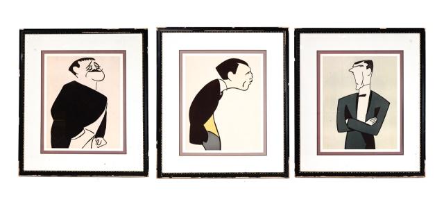 3 Alfred J. Frueh Framed Prints of French Men (1 of 8)