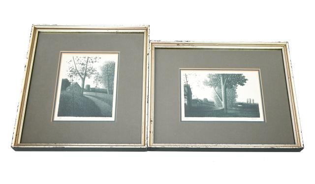 Pair Robert Kipness AP Lithographs Homestead (1 of 9)