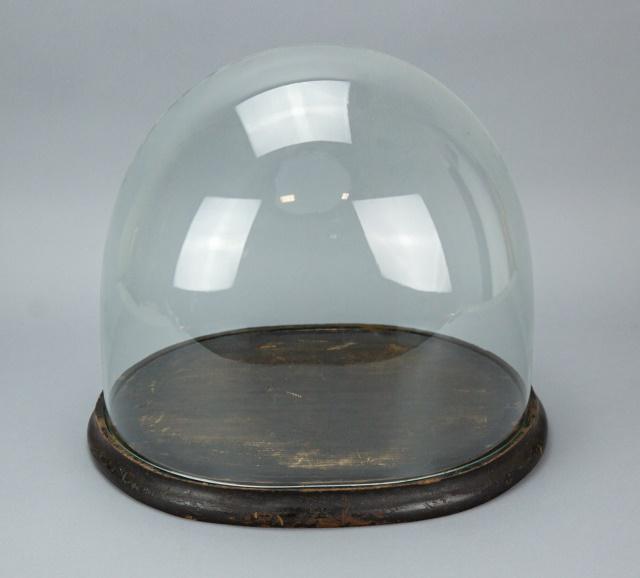 Antique Glass Display Dome w Wood Base (1 of 6)