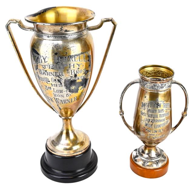2  Antique Jack Warner Jr. Inscribed Golf Trophies (1 of 11)